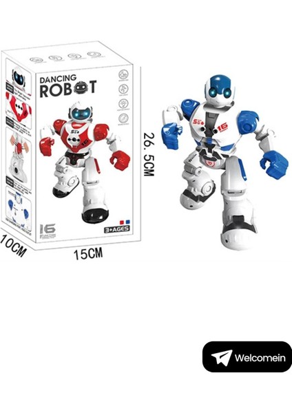 16 Fonksiyonlu Şarjlı Uzaktan Kumandalı Akıllı Robot Sesli Işıklı Programlama Dans Moonwalk Robot