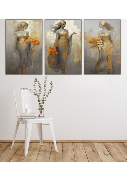 Dekoratif 3lü Tablo Kızlar Kanvas Tablo fiyatları