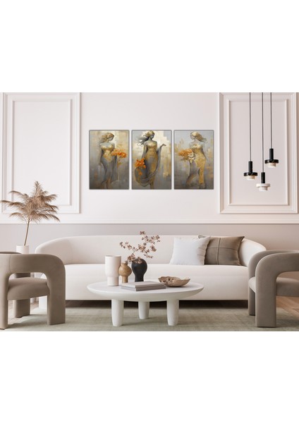 Dekoratif 3lü Tablo Kızlar Kanvas Tablo modelleri