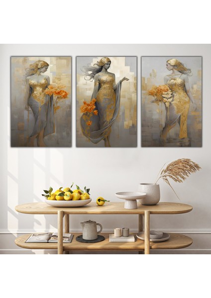Dekoratif 3lü Tablo Kızlar Kanvas Tablo fırsatları