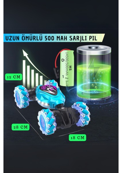 Bileklik ve Uzaktan Kumanda Kontrollü 360° Hareket Full Fonksiyon Şarjlı Işıklı Sesli 4x4 Offroad Rc fiyatları