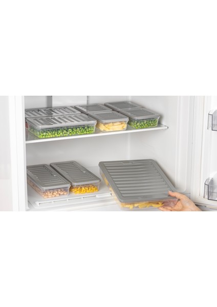 15’li Saklama Kabı Seti, Mikrodalga Uyumlu Erzak Saklama Kabı Antrasit 1x 2400ML 2X1200ML 4X1170ML 8X600ML fırsatları
