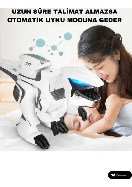 Oyuncak Uzaktan Kumandalı 13 Fonksiyonlu El Sensörlü Şarjlı Etkileşimli Işıklı Müzikli Robot Dinozor indirimleri