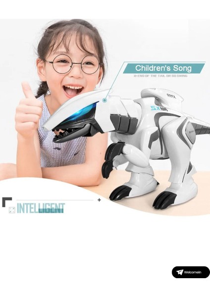 Oyuncak Uzaktan Kumandalı 13 Fonksiyonlu El Sensörlü Şarjlı Etkileşimli Işıklı Müzikli Robot Dinozor