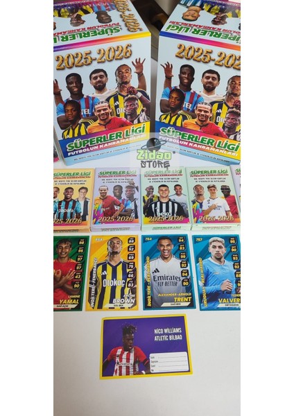Süperler Ligi Futbolun Kahramanları | 10 Mini Kutu 60 Kart + 10 Sticker 2026 Güncel Transferler