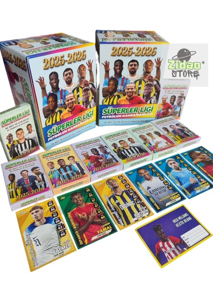 Süperler Ligi Futbolun Kahramanları | 10 Mini Kutu 60 Kart + 10 Sticker 2026 Güncel Transferler modelleri