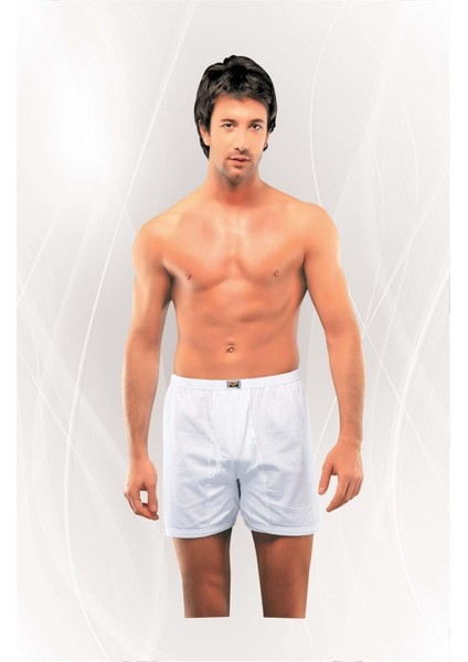 Erkek Paçalı Külot 3lü Paket - Beyaz - S 1014