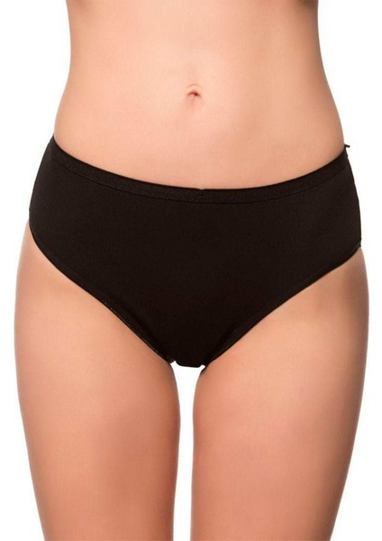 Kadın Siyah 5'li Paket Likralı Bato Külot