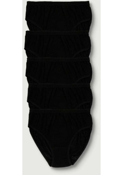 Kadın Siyah 5'li Paket Likralı Bato Külot modelleri