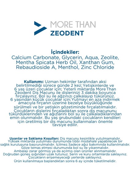 More Than Zeodent Diş Macunu 100 gr modelleri