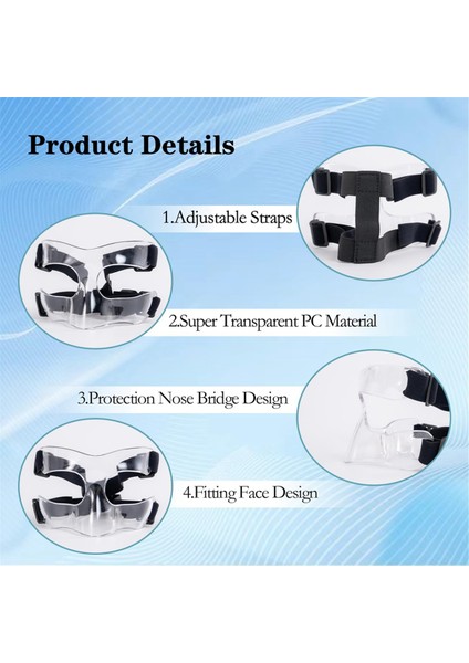 Kırık Burun Için Burun Koruyucu, Ayarlanabilir Yüz Koruyucu Spor Eğitim Yüz Maskesi Dolgulu Burun Koruyucu (Yurt Dışından) fiyatları