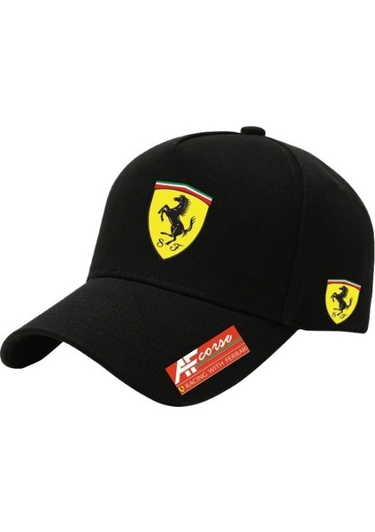 Yüksek Kaliteli Ferrari Afcorse Takım Wec Le Mans Şapka Yaz Erkek Pamuklu Ter Emici Güneş Geçirmez Ördek Dili F1 (Yurt Dışından)