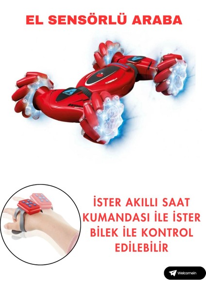 Oyuncak Bilekten Kontrol ve Bilek Kumandalı Çift Kontrollü Şarjlı LED Işıklı Sesli Akrobat Araba fiyatları
