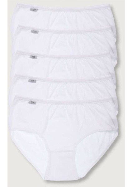 Kadın Beyaz 5'li Paket Likralı Bato Külot ELF568T0924CCM5 Beyaz