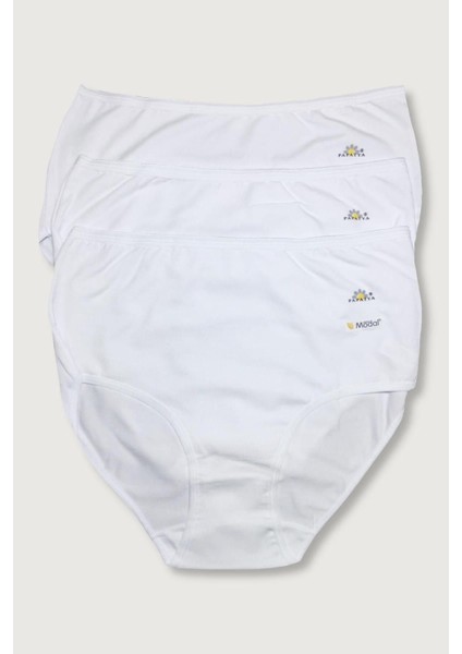 Kadın Beyaz 3'lü Paket Likralı Modal Klasik Külot