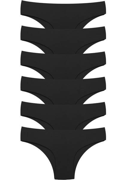 Kadın Lazer Dikişsiz Seamless Külot 6lı Siyah