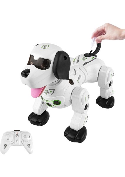 El Sensörlü Uzaktan Kumandalı Sesli ve Işıklı Robot Köpek Buhar Çıkartan Kumandayı Takip Eder