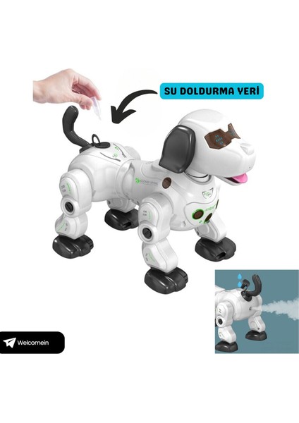 El Sensörlü Uzaktan Kumandalı Sesli ve Işıklı Robot Köpek Buhar Çıkartan Kumandayı Takip Eder fiyatları