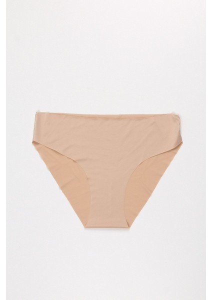 Kadın Ten Yüksek Bel Lazer Kesim Külot 3lü