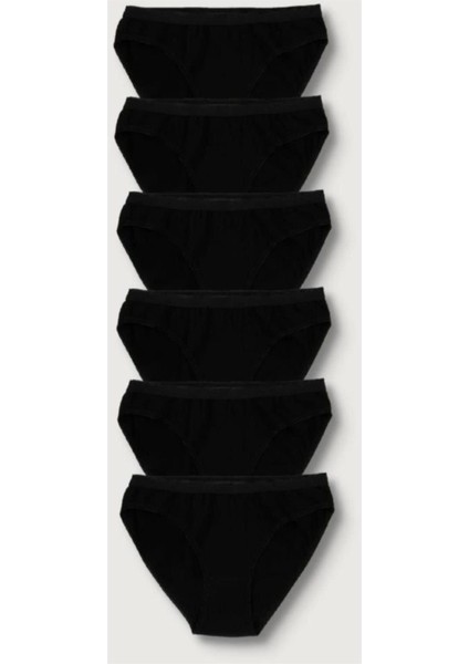 Bonbonetti Kadın Siyah Bambu Nefes Aldıran 6'lı Paket Külot