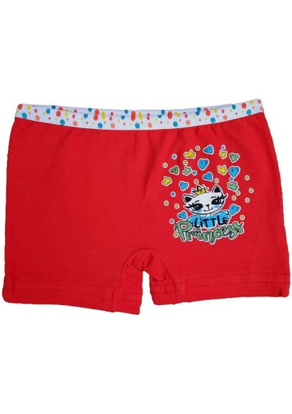 12LI Kız Çocuk Renkli Likralı Pamuklu Boxer Külot