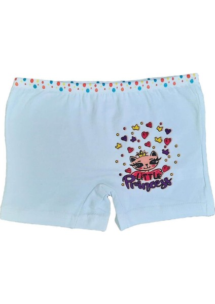 12LI Kız Çocuk Renkli Likralı Pamuklu Boxer Külot