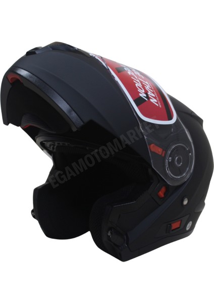 Night FF-868 Çene Açılır Kask Mat Siyah – Güneş Vizörlü, D indirimleri