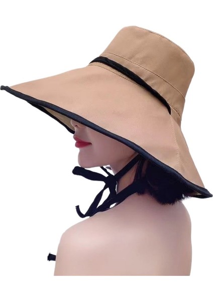 Kadınlar Için Yeni Stil Şapka, Şık Işe Gidip Gelme, Geniş Kenarlı Balıkçı Şapkası, Açık Havada Ultraviyole Işınlarına Karşı Taşınabilir Çok Yönlü Güneş Şapkası (Yurt Dışından)