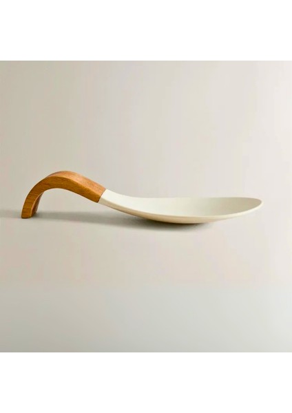 Ahşap Kaşık Tutucu 22 × 10 × 3,9 cm | Akasya + Dayanıklı Silikon, Mutfak Organizer Kaşıklık