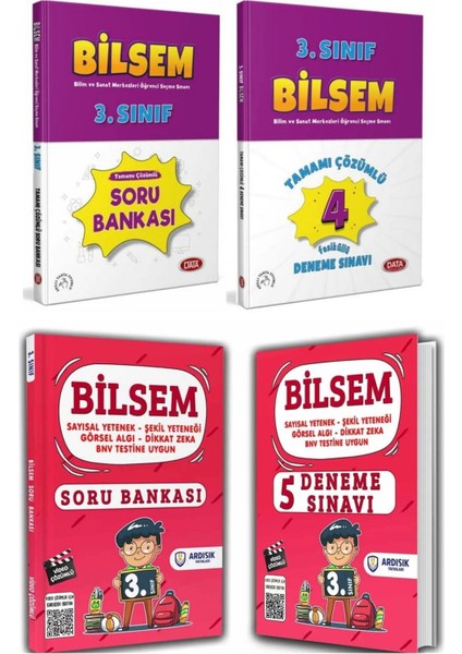(Sınıf: 3) Bilsem Soru Bankası ve Deneme Sınav Seti 4 Kitap fiyatları