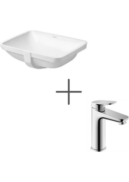 Starck 3 49 cm Tezgahaltı Lavabo ve Wave Lavabo Bataryası, Medium