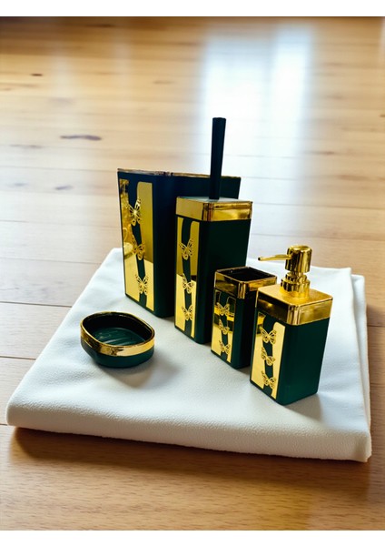 Banyo Takımı Akrilik 5 Parça Desenli Kapaklı Banyo Seti Aksoylar Home Avm fiyatları