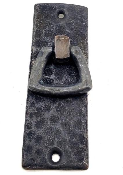 Antika Tarz Dekoratif Pirinç Dik Dövme Mobilya Kulbu - 90X31 Mm, Oksit