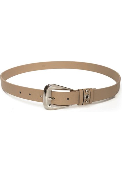 Kadın Bej 2.5 cm Köprü Detaylı Kemer