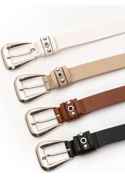 Kadın Bej 2.5 cm Köprü Detaylı Kemer fiyatları