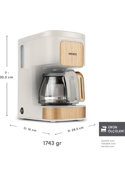 Just Coffee Aroma 2’si 1 Arada Filtre Kahve ve Çay Makinesi, 750 ml Cam Demlik, Çelik Filtre, 650 W, 5 Fincan Kapasiteli fırsatları