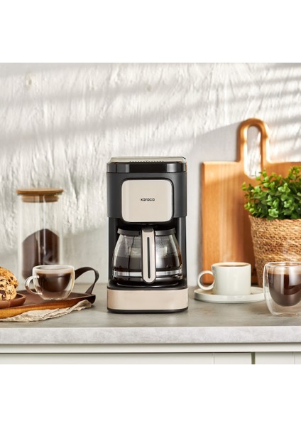 Just Coffee Aroma 2 In 1 Filtre Kahve ve Çay Demleme Makinesi Bej