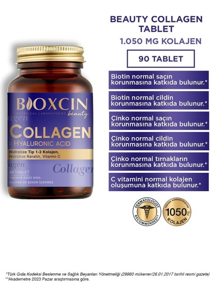 Bioxcin Collagen Hyaluronic Acid Hidrolize Tip 1-3 Kolajen 3 x 30 Tablet - 3 Al 2 Öde 2 Adet modelleri