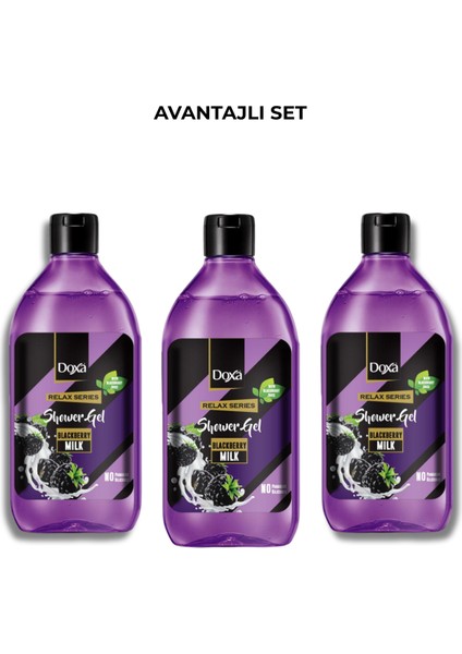 Böğürtlen & Süt Özlü Duş Jeli – 400 ml 3lü Set