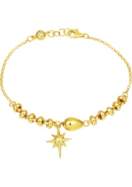 Kuzey Yıldızı Charmlı 14 Ayar Altın Bileklik