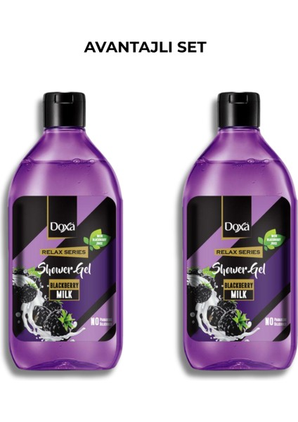 Böğürtlen & Süt Özlü Duş Jeli – 400 ml 2li Set