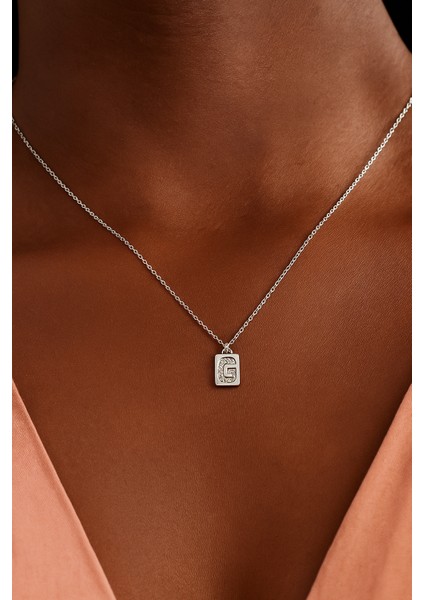 Plaka G Harfi Gümüş Kolye fiyatları