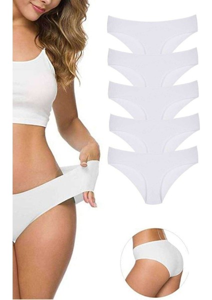 Kadın Lazer Kesim Dikişsiz Esnek Iz Yapmayan Toparlayıcı 5'li 5 Adet Külot
