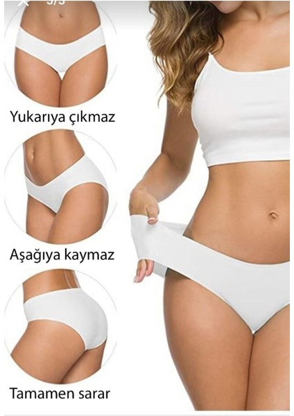 Kadın Lazer Kesim Dikişsiz Esnek Iz Yapmayan Toparlayıcı 5'li 5 Adet Külot fırsatları