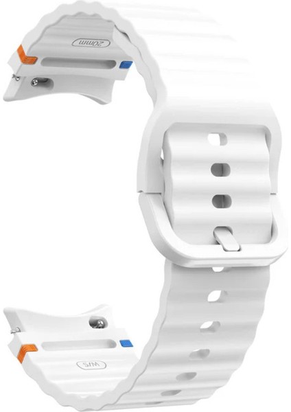 Samsung Galaxy Watch 4 5 6 7 Fe Classic Turuncu Mavi Dalga Desen Silikon Kordon 40/42/43/44/46/47MM modelleri