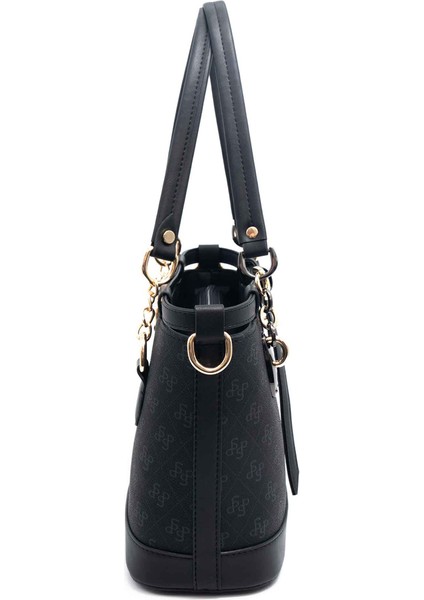 Kadın Omuz Çantası 1155-46093 Sılver Polo Bayan Çantası M178 Siyah-Mat Siyah fırsatları