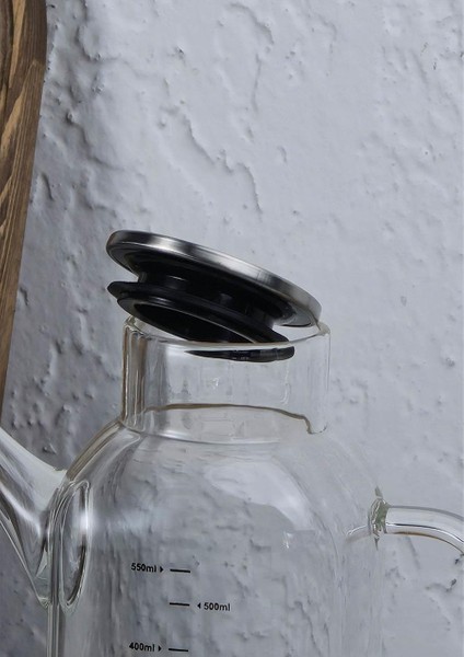 Cam Yağdanlık Seti - Ahşap Stant - 2X550 ml fırsatları