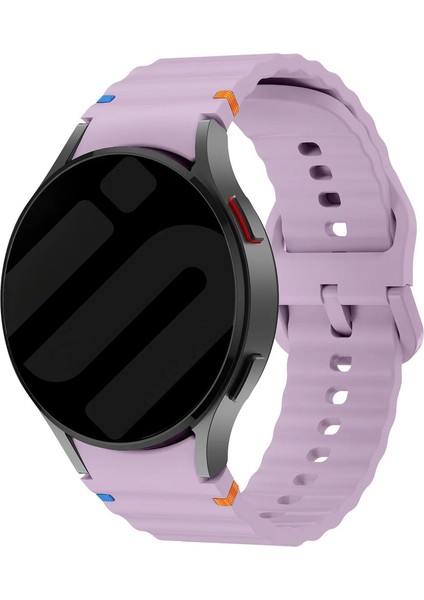 Samsung Galaxy Watch 4 5 6 7 Fe Classic Turuncu Mavi Dalga Desen Silikon Kordon 40/42/43/44/46/47MM