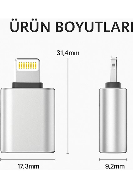 Lightning USB 3.0 iPhone Uyumlu Otg Adaptör modelleri