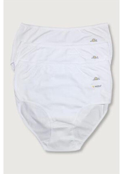 Kadın Beyaz Likralı Model Klasik Külot 3'lü